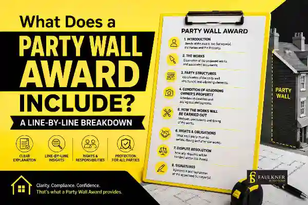 Party Wall Awards Explained Line-by-Line: What Property Owners and Neighbours Need to Know 1 What Does a Party Wall Award Include? A Line-by-Line Breakdown City-of-Westminster